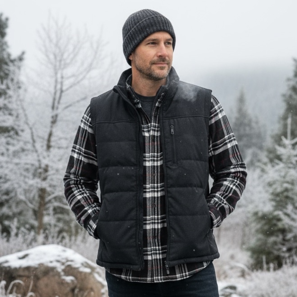 NWT Eddie Bauer Black, White, and Red Plaid Cotton Button Down Shirt